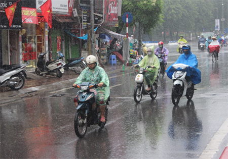 Hôm nay, thời tiết trên cả nước đều xuất hiện mưa giông.